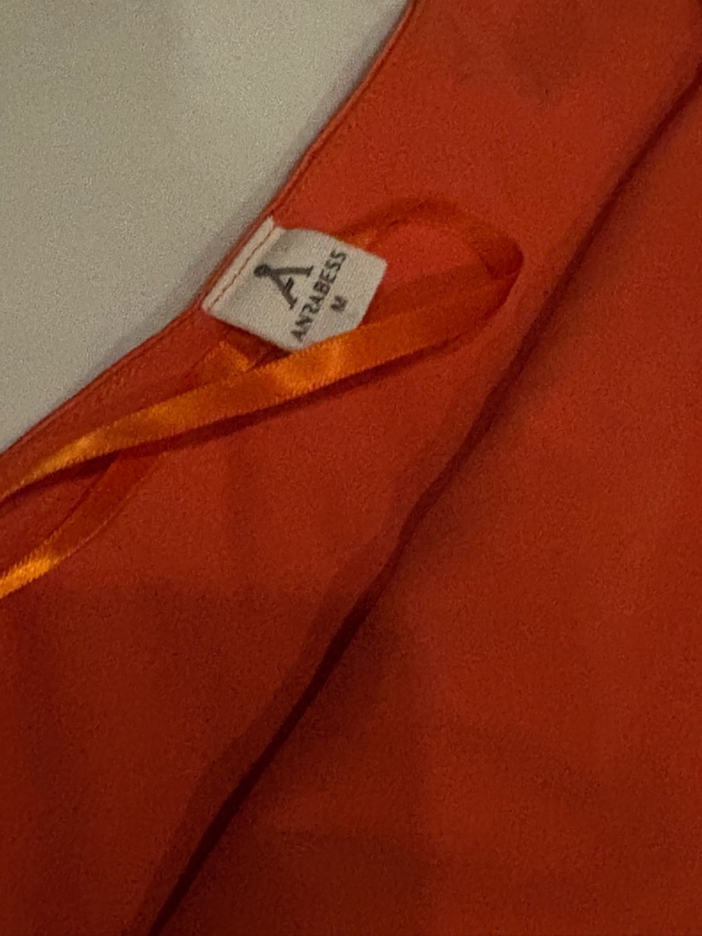 Elegant One-Shoulder Orange Midi Dress - Picture 2 of 5